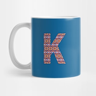 Monogram Letter K- geometric pattern Mug